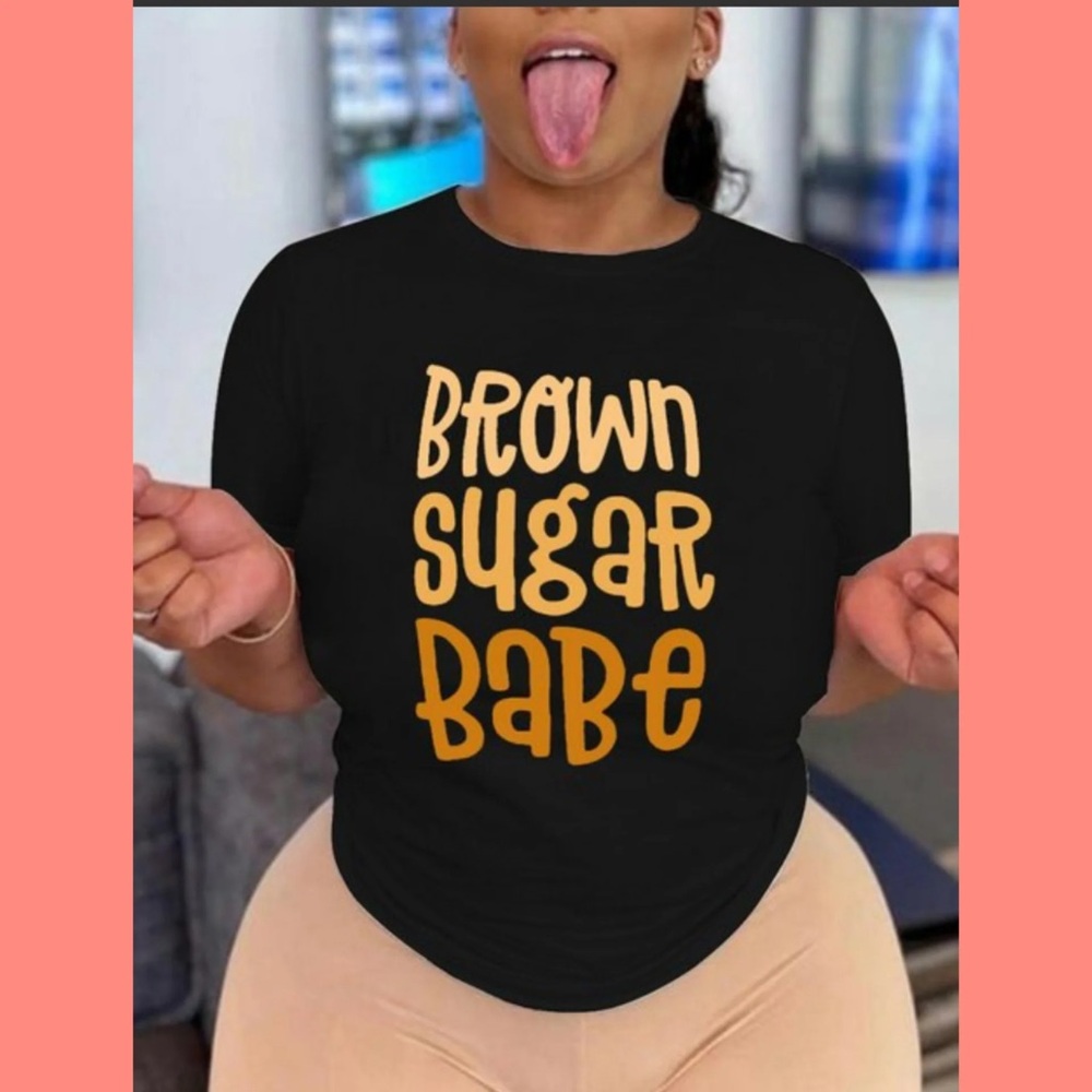 Brown Sugar Babe Printed Pullover Short Sleeve T-Shirt